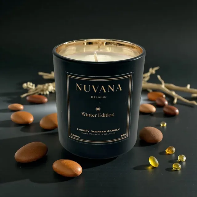 Nuvana Scented Candle NUVANA Geurkaars Amber essence 260ml zwart