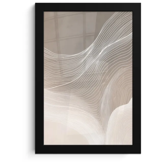 FrameYourWall Poster in lijst - Fotolijst 20x30 cm - Posters - Golvende lijnen - Luchtstromen - Harmonieus - Posterlijst zwart - Decoratie - Wanddecoratie woonkamer - Muurdecoratie slaapkamer