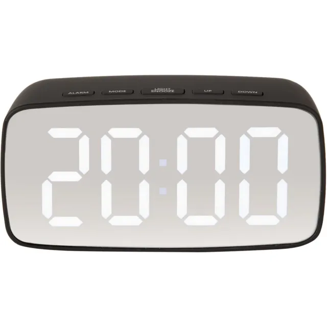 Karlsson Wekker Mirror - Zwart - 12,1x6cm - Modern - Wekker voor slaapkamer - Wekkers