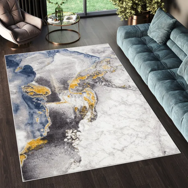 Tapiso Shine Vloerkleed Woonkamer Indoor Tapijt Grijs Goudkleur 2