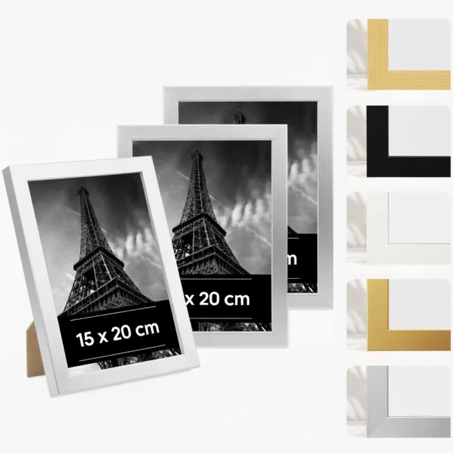 Imperatoris 3x Fotolijst - Kunststof Frame - Fotolijst Voor Foto en Tekeningen - Modern Design - Fotomaat 20 x 15 cm - Wit