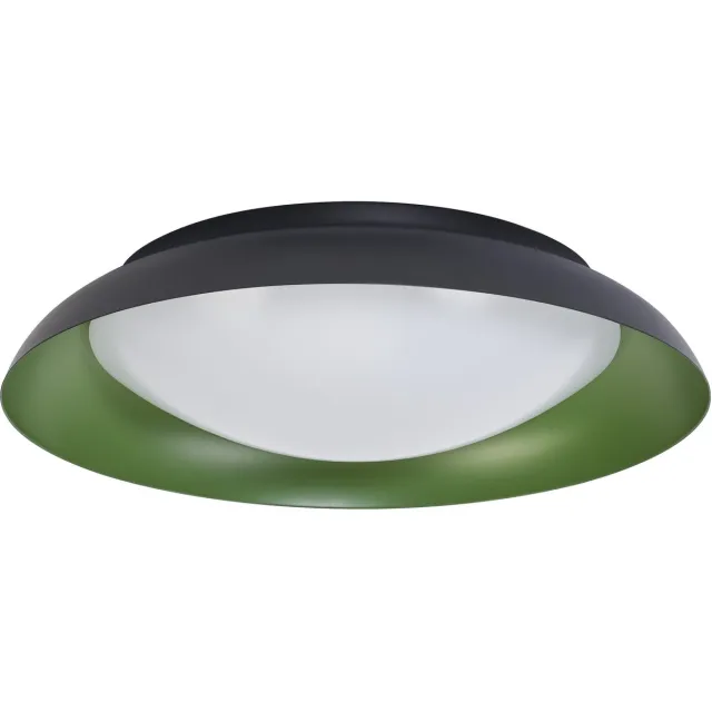 Osram Orbis Plate LED plafondlamp, zwart-groen, 35W, 1700lm, 3000K, 430mm, 830 vriendelijk warm wit, dimbaar in 3 niveaus door te trappen, IP20 bescherming, inclusief montageschroeven en pluggen Zwart|Groen