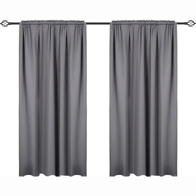 Saphly Gordijnenset 135x175cm Grijs - Verduisterend, Fluweel en Plooiband - Voor Woonkamer, Slaapkamer en Privacy