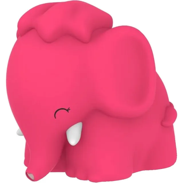 DHINK Nachtlampje Elephant in zacht knuffel-siliconen materiaal Rose
