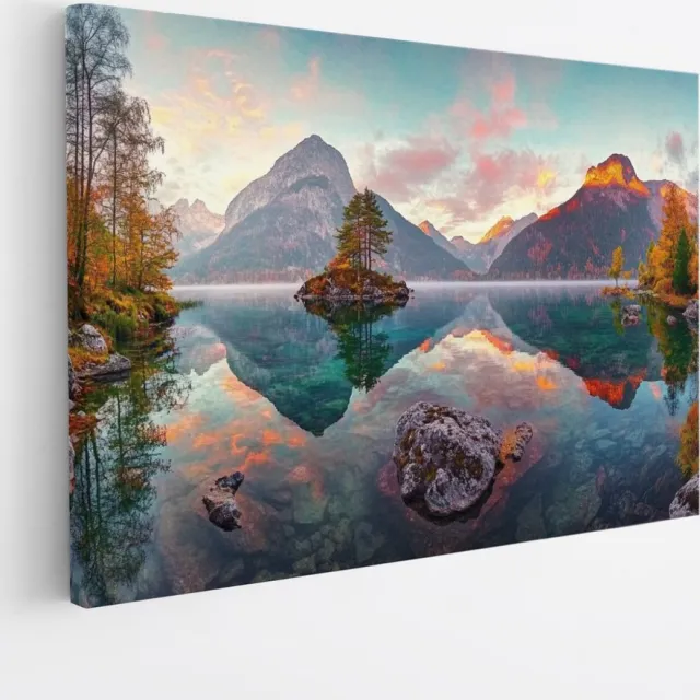 Saammp Canvas Schilderij - Natuur - japanse bloementuin - landschappen - 45x30 - Foto op canvas - Wanddecoratie - Muurdecoratie Woonkamer - Slaapkamer decoratie - Canvas Print Multicolor