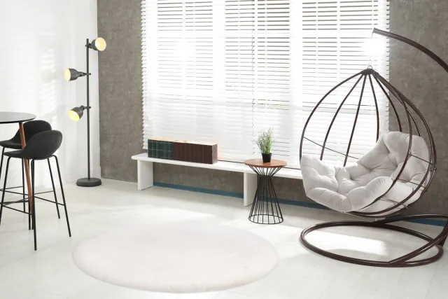 Lalee Heaven - Ronde Vloerkleed - Tapijt – Karpet - Hoogpolig - Superzacht -comfy Fluffy - rabbit fur- 120x120 cm Rond ivoor gebroken wit