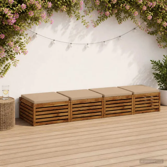 vidaXL Zitkussens SOEST 4 st 100% Polyester Zand 80 x 80 x 5 cm Grijs