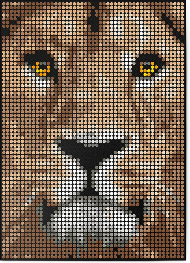 DOT ON ART Dot on - Stickerposter Leeuw Bruin
