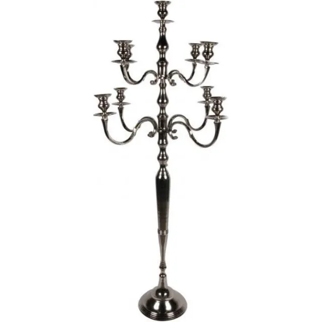 Baroque Kandelaar - Kandelaar 9-Arms 182 cm - Zilver - Aluminium - 182x80x80 - Aluminium Silver