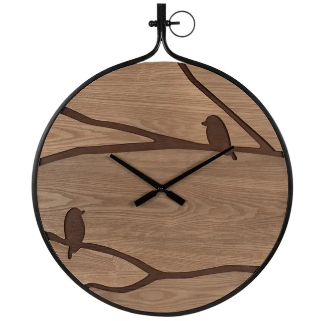 Clayre & Eef Wandklok 60x4x72 cm Bruin Zwart MDF Vogels