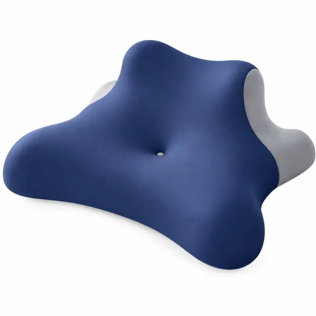 SWGOTA Marineblauw buiklig- en steunkussen van traagschuim, 60 x 50 x 25 cm, gevormd profiel en afneembare wasbare polyester hoes