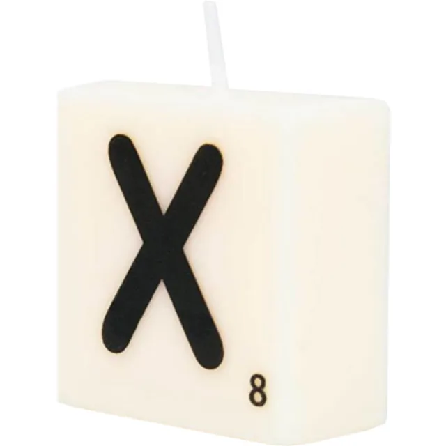 Paper dreams Letter Kaarsje - X Zwart wit