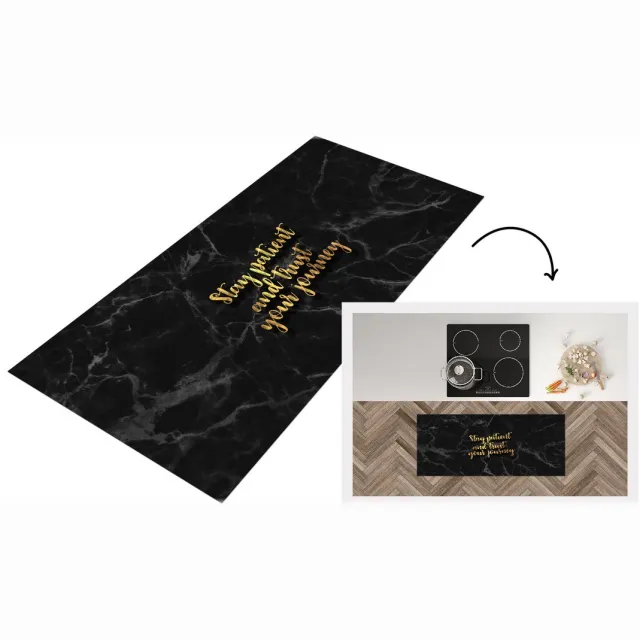 KitchenYeah Keukenloper - Loper keuken - Quote - Motivatie - Marmer - Goud - Keukenloper vinyl Multicolor