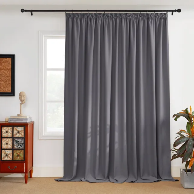 Nicetown Kant en klaar Gordijn - 90% Verduisterend - Met Plooiband - 200x245 cm - Grijs - 1 Stuk