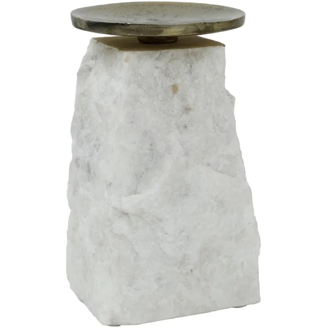 PTMD Kandelaar Nimo - Wit - 9x9x16cm