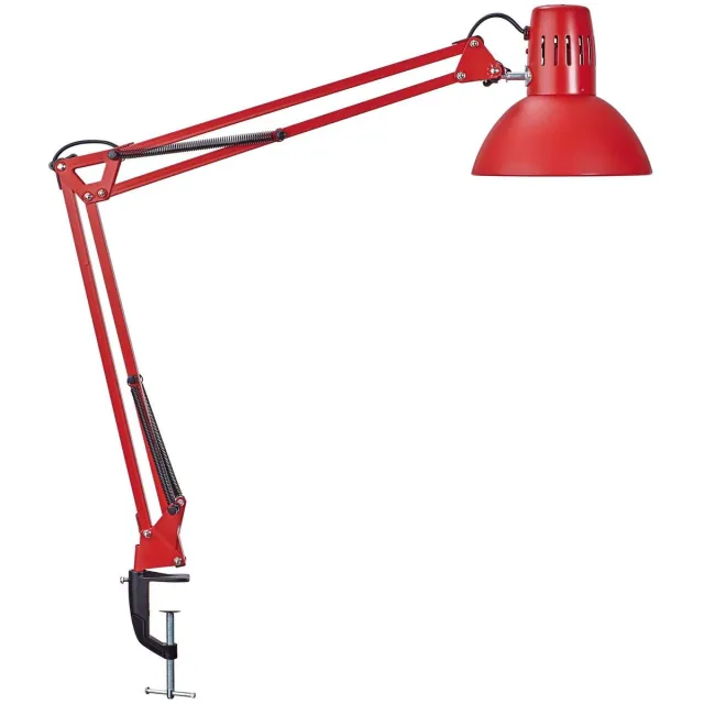 Maul MAULstudy Bureaulamp - LED - Metaal - Rood - Tafellamp met Klem - E27 Fitting