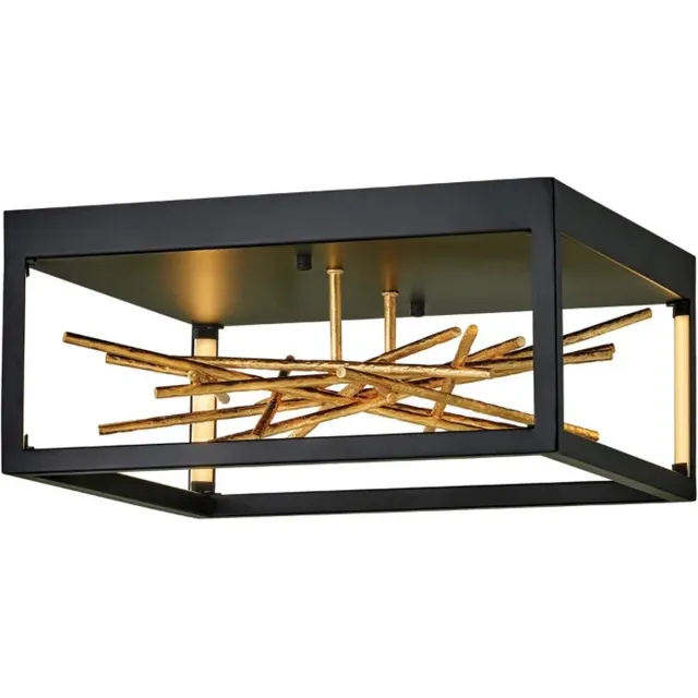 Hinkley LED Plafondlamp Styx | 8W 3000K 931Lm 830 | Black & Gilded Gold Geen