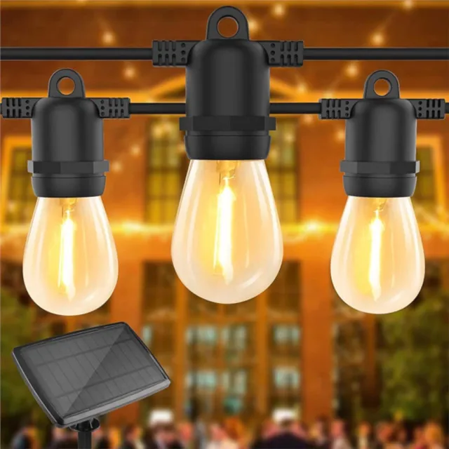 Master Led Solar LED Lichtsnoer - 10 transparante LED bulbs - Warm wit - 10m - IP44
