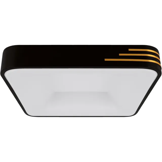 STRÜHM LIBRUS - Led plafondlamp -Keuken/Woonkamer/Slaapkamer - Vierkant - 24w - 4200K daglicht wit - 2970 Lumen - IP20 - Zwart/Goud