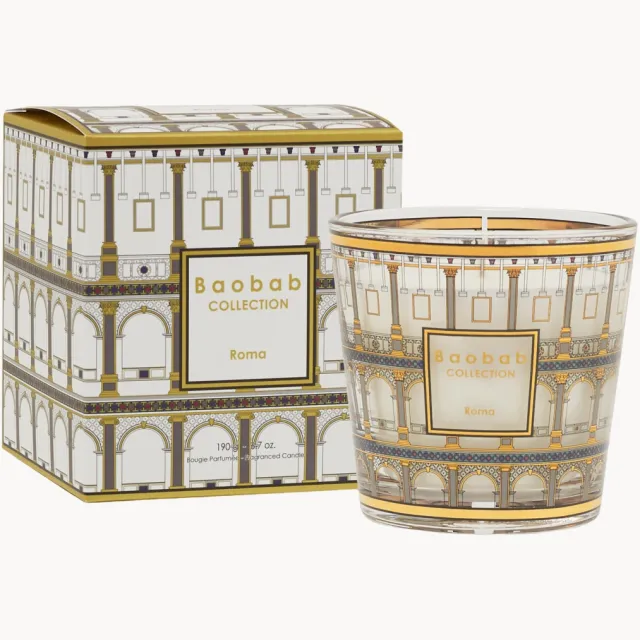 Baobab Collection Mondgeblazen geurkaars My First Baobab Roma (patchoeli, tonkaboon & koriander) goudkleurig