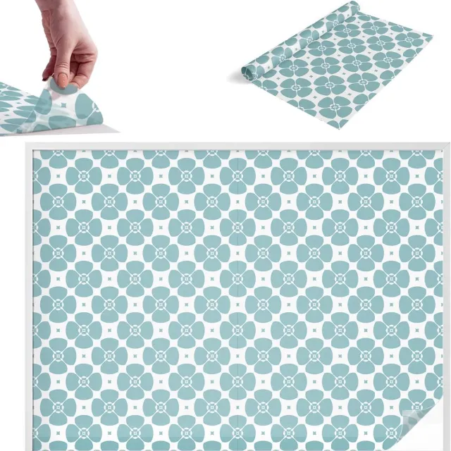 TULUP Raamfolie Anti inkijk - Bloemsymmetrie Melkglas Folie - 200x146 cm - Wit Anti inkijk Raamfolie Glas in Lood - Zonwerende Raamfolie - Voor de slaapkamer, woonkamer en badkamer. - Privacy Folie Raam Glas in Lood Wit - Bloemsymmetrie
