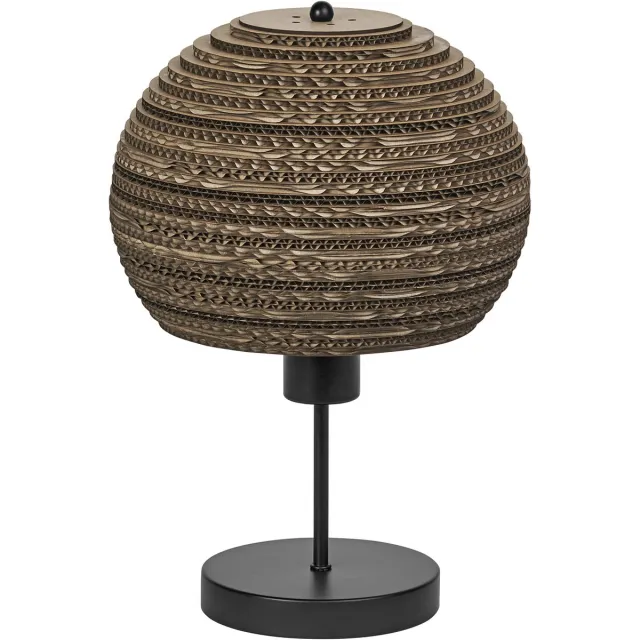 Osram Decor Cardboard Ball bruine tafellamp van golfkarton, lichtgewicht, E27, diameter 260 mm, duurzaam dankzij vervangbare lichtbron, eenvoudige montage