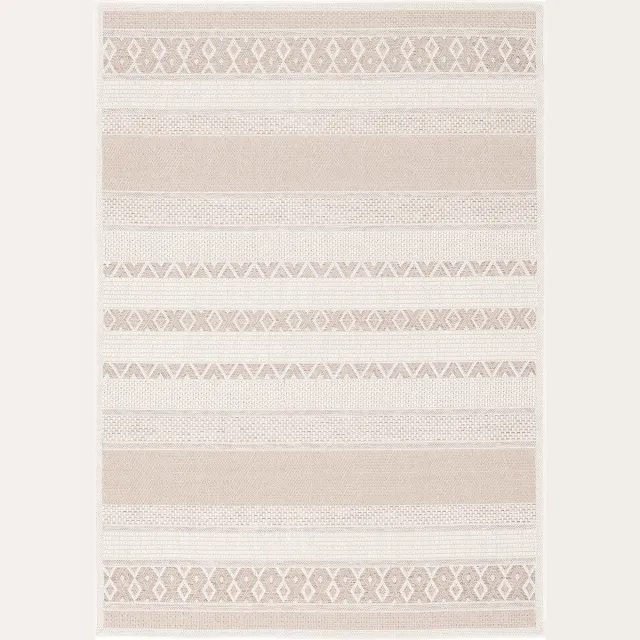 Pergamon Ottawa Stripes Binnen & Buiten Flatweave Tapijt Beige