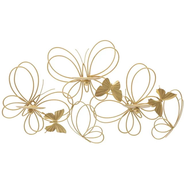 Mauro Ferretti Wandkandelaar Butterflies 61×12×34 cm Goud