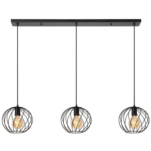 Lucide DANZA - Hanglamp - 3xE27 - Zwart
