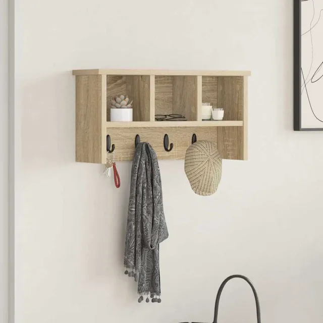 vidaXL Wandgemonteerde kapstok Sonoma Eiken 50 x 16 x 26 cm Beige