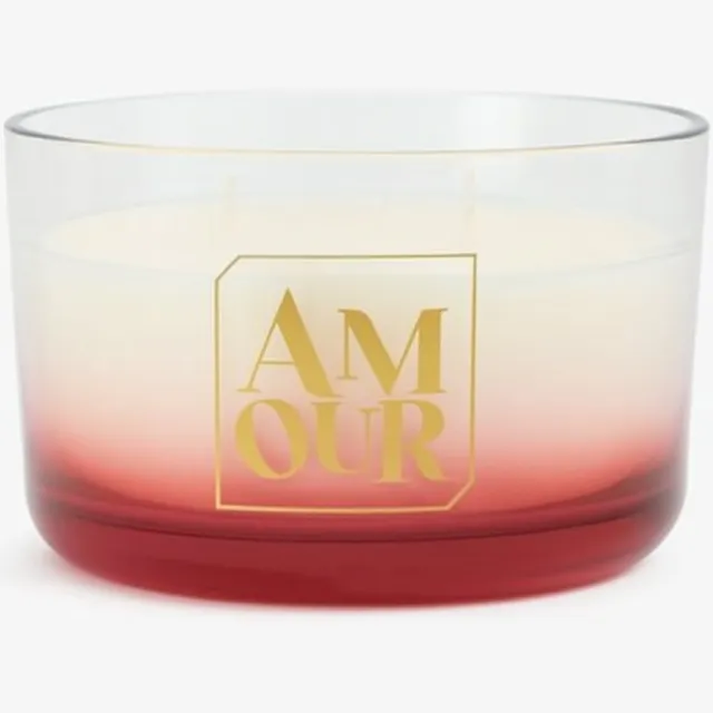 WDMT Luxe Geurkaars AMOUR met Rode Ombré Design – Sojawas Kaars in Cadeauverpakking – Romantisch Cadeau voor Valentijnsdag of Liefdevolle Gelegenheden - Rood