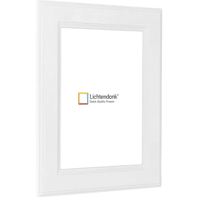 Lichtendonk Fotolijst - Landelijke Stijl - Wit met zichtbare houtnerf - Fotomaat 42x59,4 - Ontspiegeld glas - Art.nr. 10550010425941