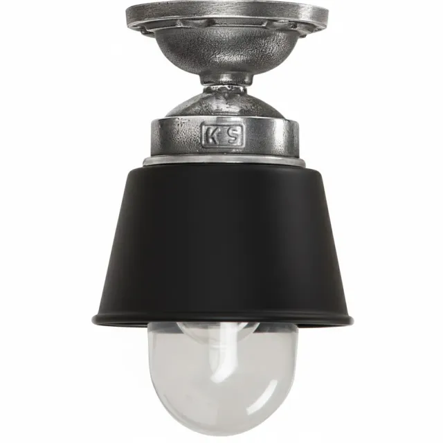 KS Verlichting Plafondlamp Kostas Zwart Aluminium E27 Binnen en Verandalamp