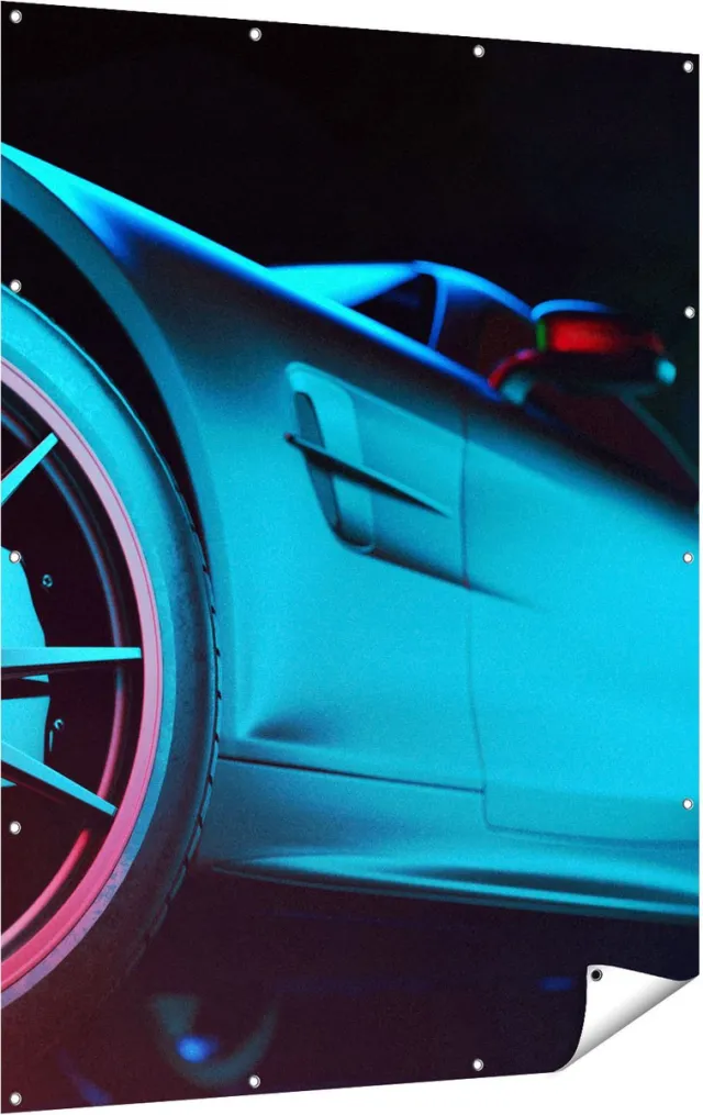 Gards Tuinposter Moderne Sportwagen Auto - 120x160 cm - Tuindoek - Tuindecoratie - Wanddecoratie buiten - Tuinschilderij Multikleur