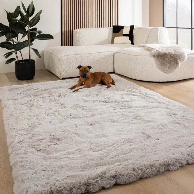 Tapeso Fluffy vloerkleed - Comfy Deluxe lichtgrijs 160x230