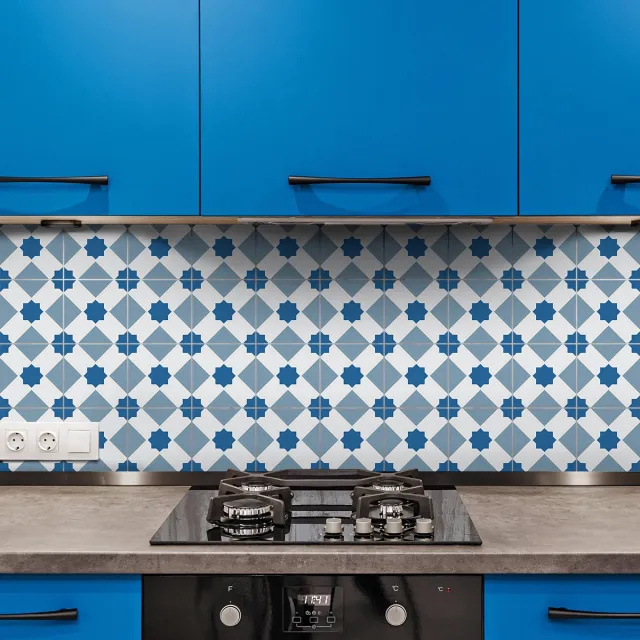 Ambiance Sticker Zelfklevende tegelmuurstickers voor keuken en badkamer - 9 Rachela Azulejos tegelstickers - 9 stickers 10x10cm Multi color