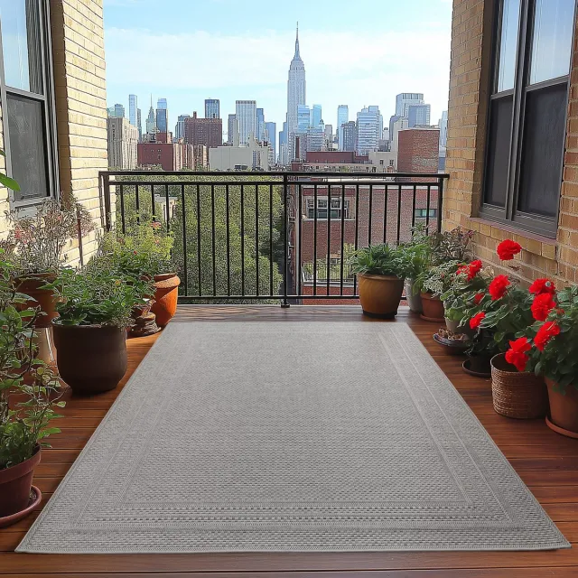 Muratap Desert Lorium Buitenkleed – Outdoor Vloerkleed, Boho Look, Weer- & UV-bestendig - Grijs
