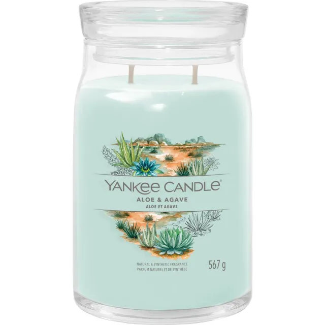 Yankee Candle Aloe & Agave Large Jar Geurkaars - 90 branduren - twee lonten Groen