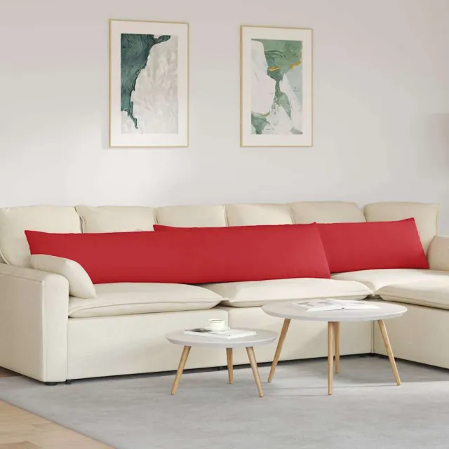 vidaXL Sofa Kussens 2 st Stof Rood 200 x 40 cm