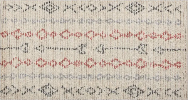 Beliani DISPUR - Laagpolig vloerkleed - Lichtbeige - 80 x 150 cm - Katoen