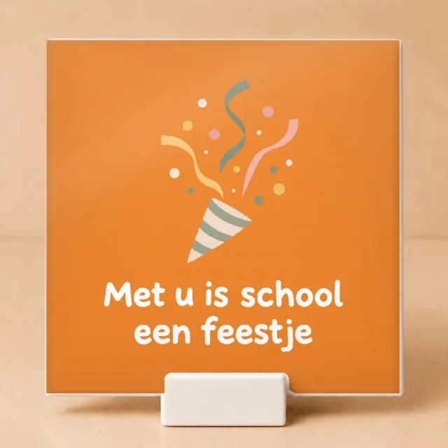 Bedruk King Zachte pastel Meester, u verdient een pauzebel Tegel – Inspirerende wanddecoratie voor leraren en schoolplezier - 15 x 15 cm met houder Wit