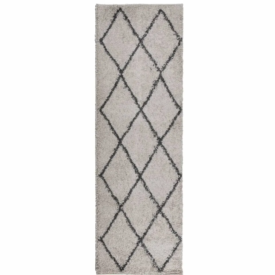 vidaXL Vloerkleed PAMPLONA shaggy hoogpolig beige antraciet, foto 6