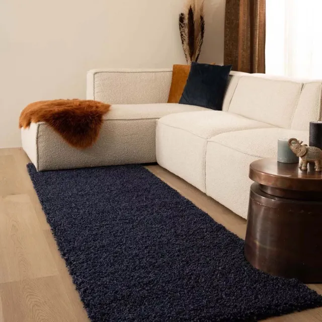 Tapeso Hoogpolige loper - Shaggy Trend marineblauw 80x300