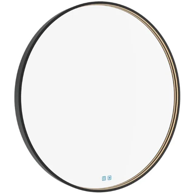 Nimco Spiegels - Spiegel met LED-verlichting, diameter 9 cm, touchsensor, zwart ZPC 31003RVX-90