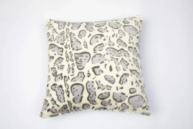 Dailyibed Sierkussens - Sneeuwluipaard - 50 x 50 cm - Set van 2 - Geprint Wit