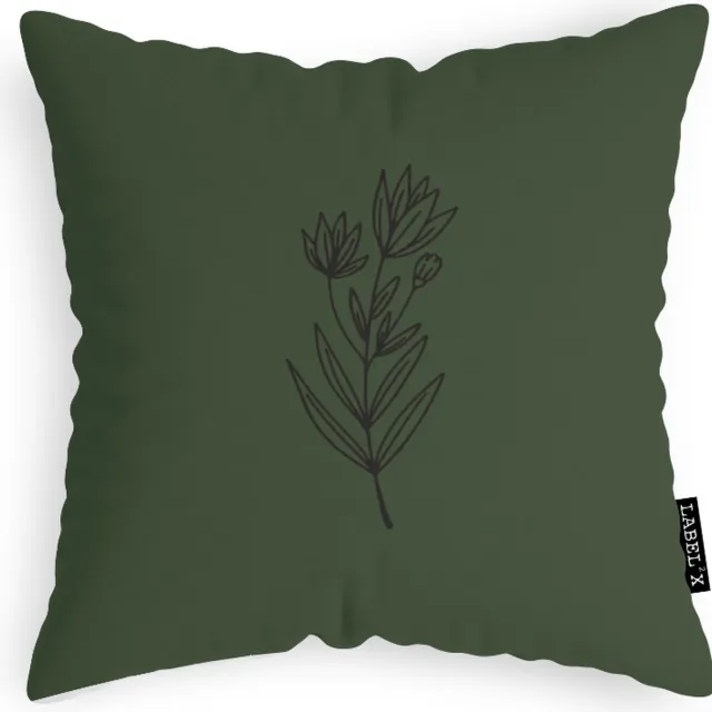 Label2X Sierkussen - Wildflower Buiten - Multicolor - 50 Cm X 50 Cm Groen