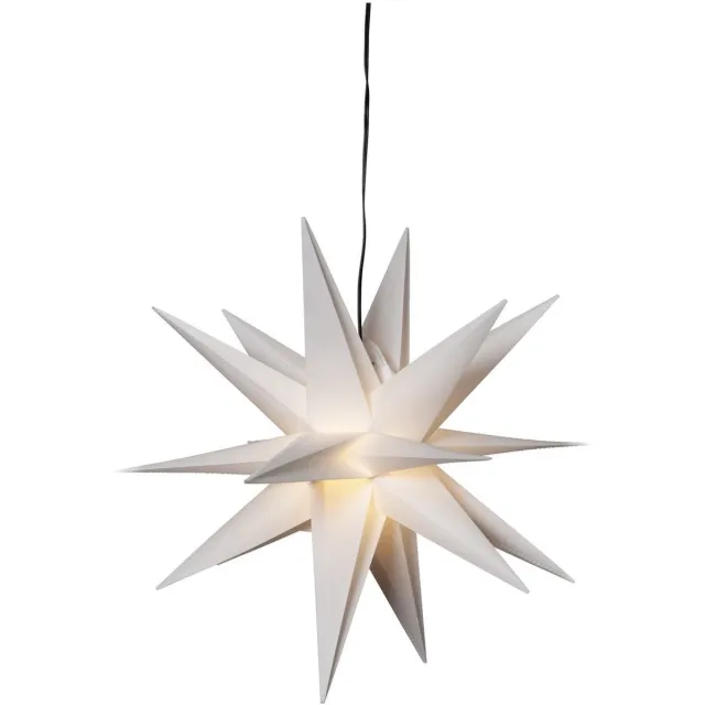 Star Trading Kleine 3D ster 'Alice', buiten, meerpuntig, wit, 2 LED's, netvoeding, timer, wit, Ø 33 cm