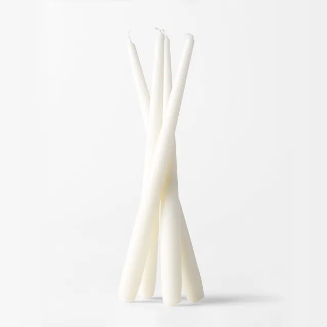HEMA Dinerkaarsen ⌀2x29cm gotisch ivoor - 4 stuks (ivoor)