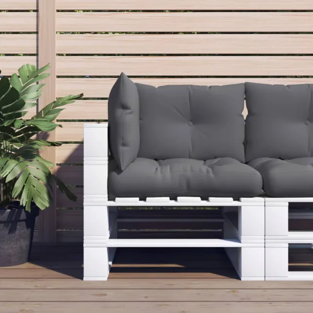 vidaXL Palletkussens 3 st stof antracietkleurig