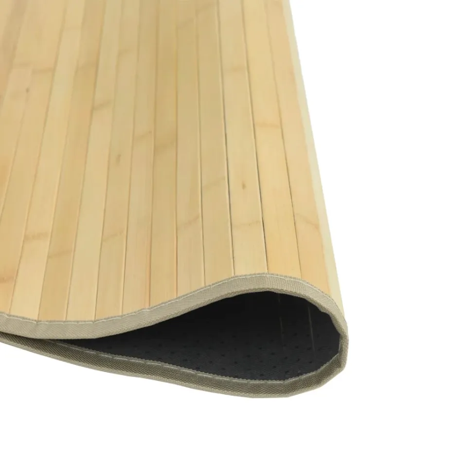 vidaXL Vloerkleed rond 100 cm bamboe lichtnaturel beige, foto 3